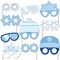 Big Dot of Happiness Blue Snowflakes Glasses and Headpieces - Paper Card Stock Winter Holiday Party Photo Booth Props Kit - 10 Count